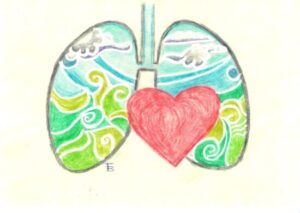 spirometria pediatrica disegno polmoni e cuore aria pulita